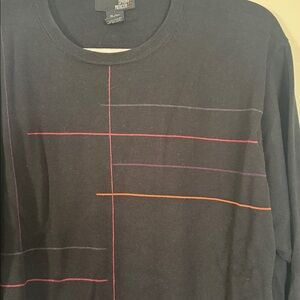 Spring + Mercer Men's Black Long Sleeve Sweater with Pattern